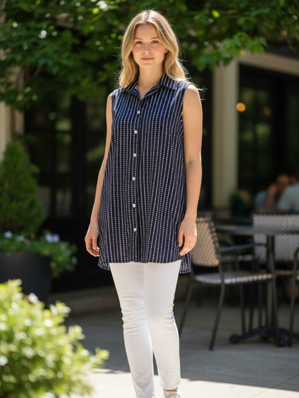 Land Ends Navy Nautical Tunic Size 4 NWOT